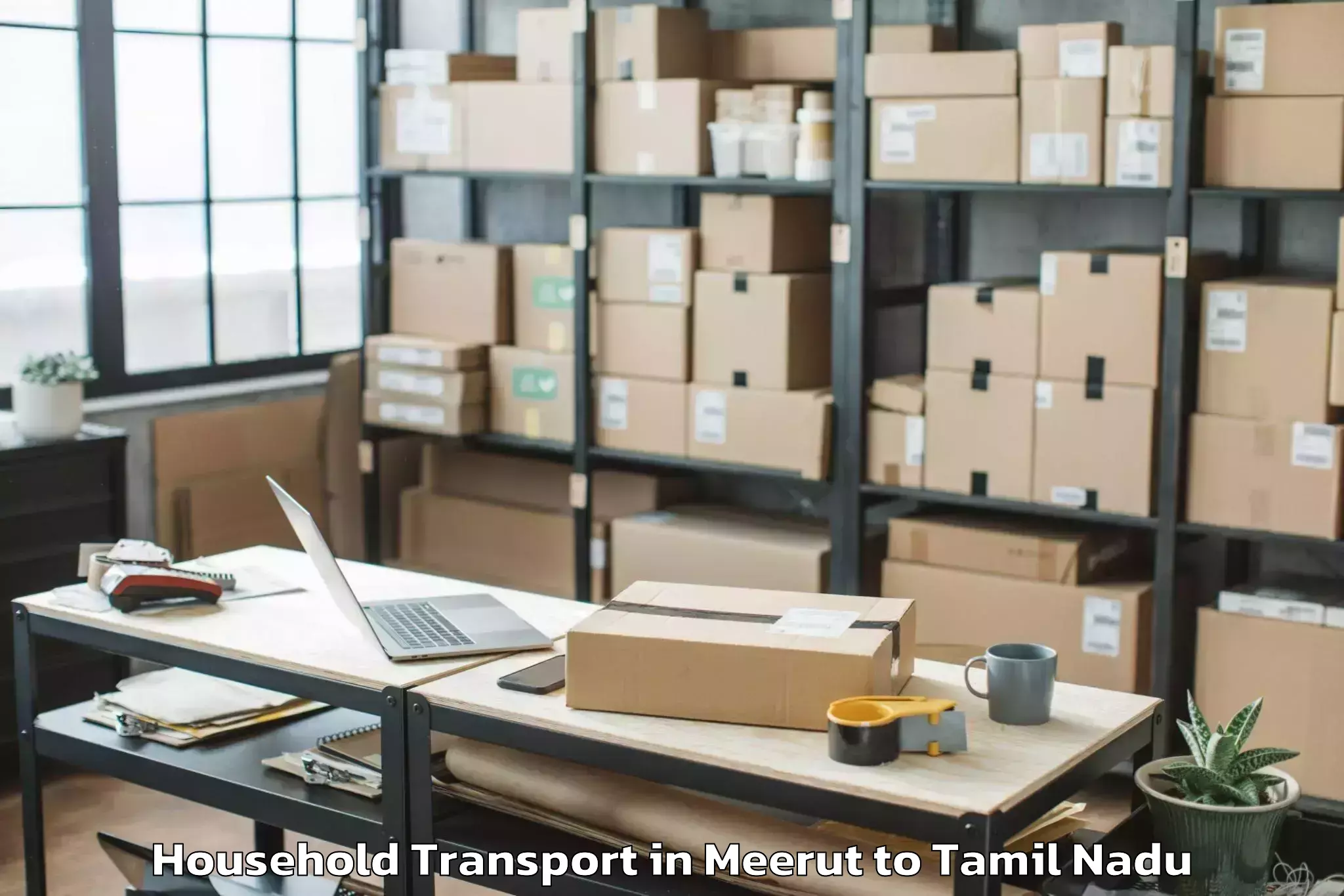 Book Meerut to Alwa Tirunagari Household Transport Online